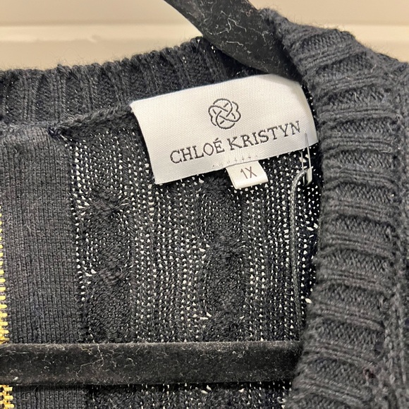 NWT Chloe Kristyn Zip Back Cotton / Cashmere Knit Sweater - Picture 12 of 15